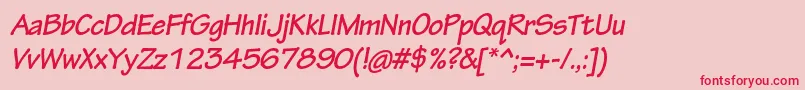 TektonproBoldobl Font – Red Fonts on Pink Background