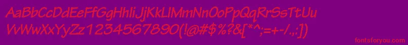 TektonproBoldobl Font – Red Fonts on Purple Background