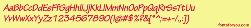 TektonproBoldobl Font – Red Fonts on Yellow Background