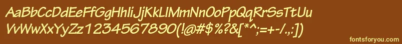 TektonproBoldobl Font – Yellow Fonts on Brown Background