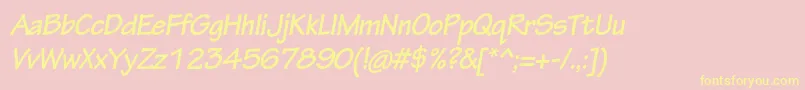 TektonproBoldobl Font – Yellow Fonts on Pink Background