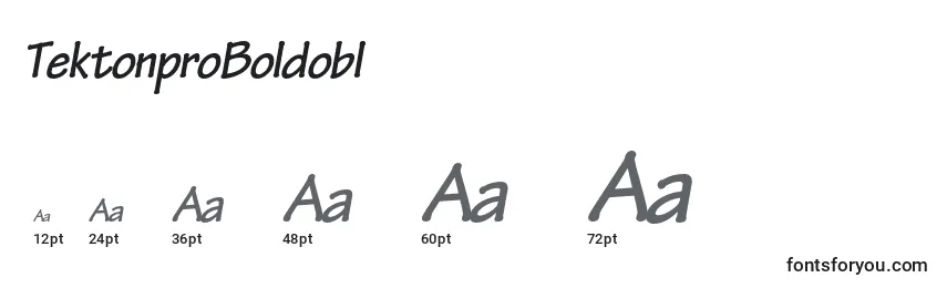Размеры шрифта TektonproBoldobl