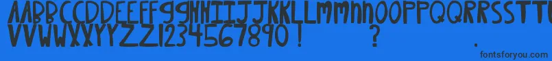 Шрифт MtfXoxovo2.1 – чёрные шрифты на синем фоне