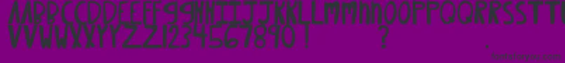 MtfXoxovo2.1-fontti – mustat fontit violetilla taustalla