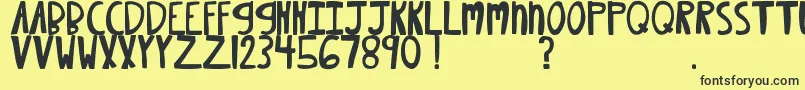 MtfXoxovo2.1 Font – Black Fonts on Yellow Background