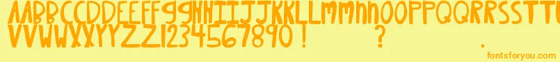 MtfXoxovo2.1 Font – Orange Fonts on Yellow Background