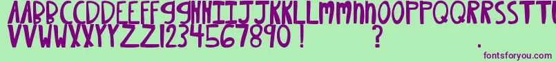 MtfXoxovo2.1 Font – Purple Fonts on Green Background