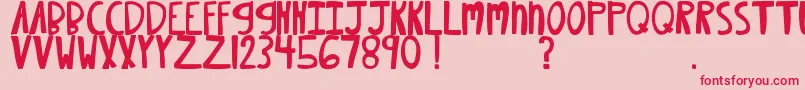 Шрифт MtfXoxovo2.1 – красные шрифты на розовом фоне