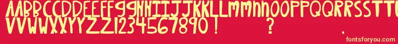 MtfXoxovo2.1 Font – Yellow Fonts on Red Background
