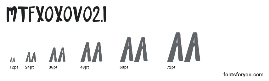 Размеры шрифта MtfXoxovo2.1