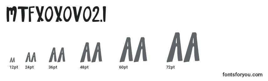 Größen der Schriftart MtfXoxovo2.1