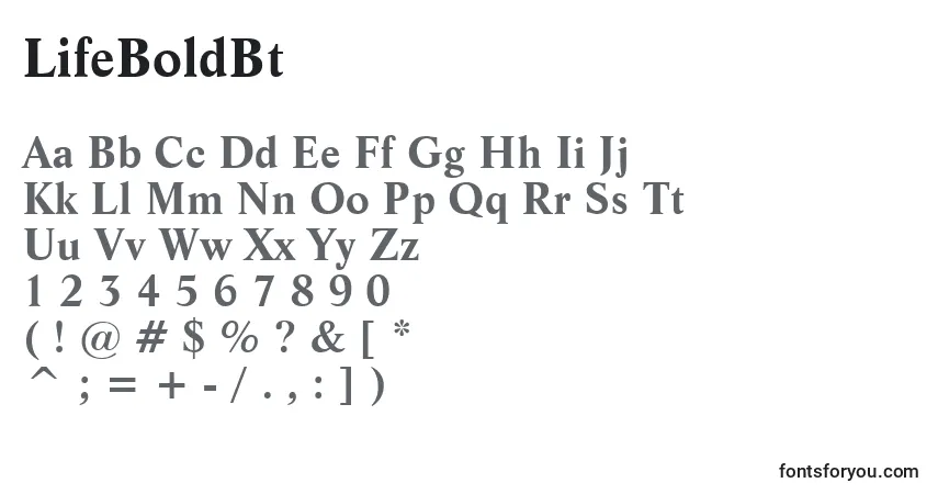 A fonte LifeBoldBt – alfabeto, números, caracteres especiais