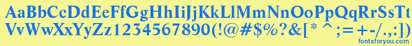 フォントLifeBoldBt – 青い文字が黄色の背景にあります。