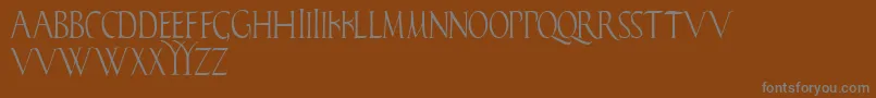 Falconis-Schriftart – Graue Schriften auf braunem Hintergrund