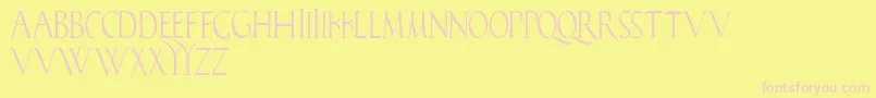 フォントFalconis – ピンクのフォント、黄色の背景
