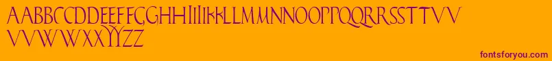 フォントFalconis – オレンジの背景に紫のフォント