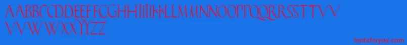 フォントFalconis – 赤い文字の青い背景
