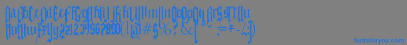 Gothferatu Font – Blue Fonts on Gray Background