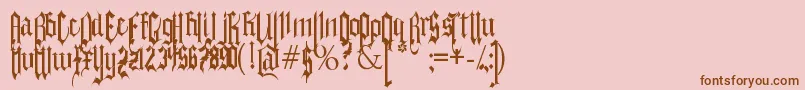 Gothferatu-Schriftart – Braune Schriften auf rosa Hintergrund