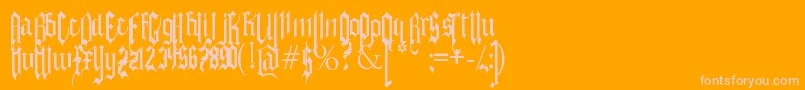 Gothferatu-Schriftart – Rosa Schriften auf orangefarbenem Hintergrund