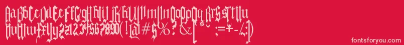 Gothferatu Font – Pink Fonts on Red Background