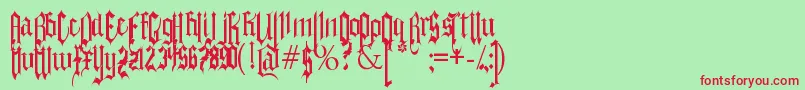 Gothferatu Font – Red Fonts on Green Background