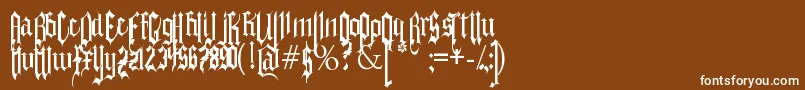 Шрифт Gothferatu – белые шрифты на коричневом фоне