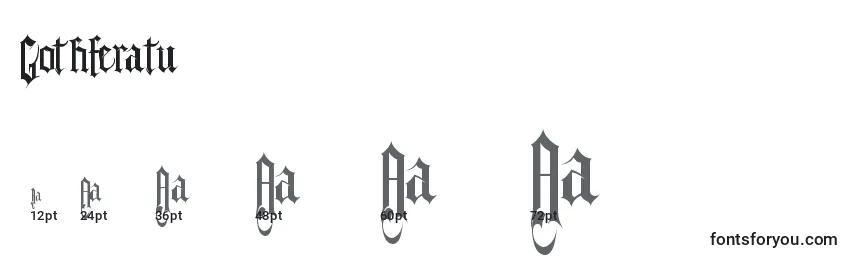 Размеры шрифта Gothferatu