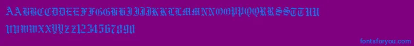 Vorname-Schriftart – Blaue Schriften auf violettem Hintergrund