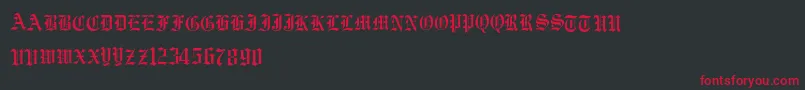 フォントVorname – 黒い背景に赤い文字