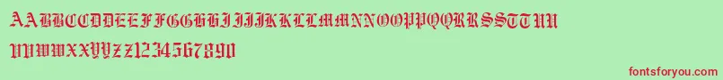 Vorname Font – Red Fonts on Green Background