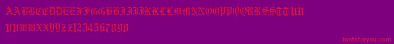 Weitere Informationen zur Vorname-Schriftart Vorname-Schriftart – Rote Schriften auf violettem Hintergrund