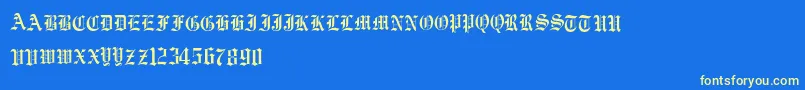 フォントVorname – 黄色の文字、青い背景