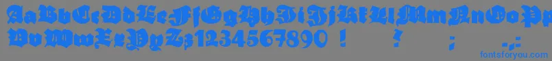 Grobehand-Schriftart – Blaue Schriften auf grauem Hintergrund