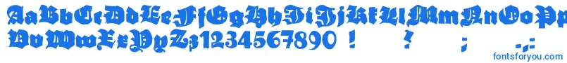 フォントGrobehand – 白い背景に青い文字