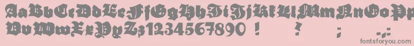 フォントGrobehand – ピンクの背景に灰色の文字