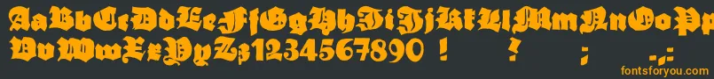 Grobehand Font – Orange Fonts on Black Background