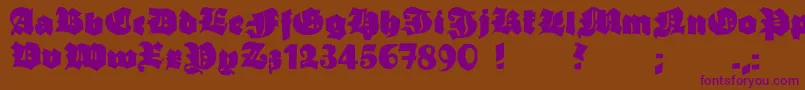 Grobehand Font – Purple Fonts on Brown Background