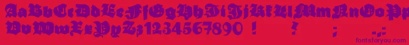 フォントGrobehand – 赤い背景に紫のフォント