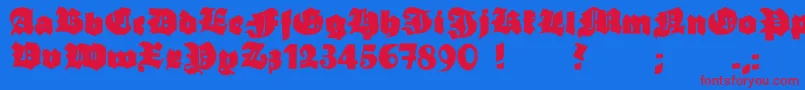 Grobehand Font – Red Fonts on Blue Background