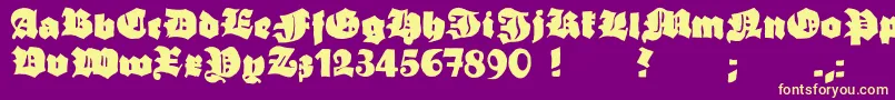 Grobehand Font – Yellow Fonts on Purple Background