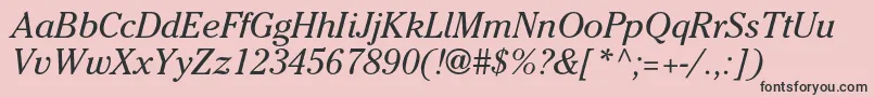 CheltenhamstdBookitalic-Schriftart – Schwarze Schriften auf rosa Hintergrund