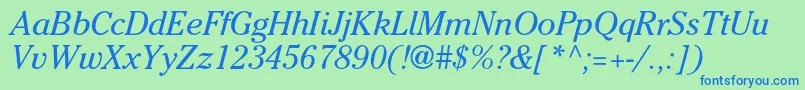 CheltenhamstdBookitalic Font – Blue Fonts on Green Background