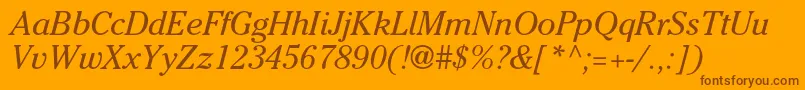 CheltenhamstdBookitalic Font – Brown Fonts on Orange Background