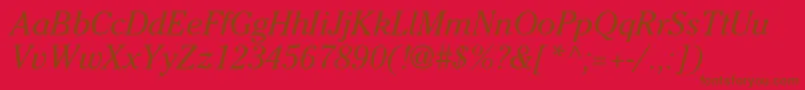 CheltenhamstdBookitalic Font – Brown Fonts on Red Background