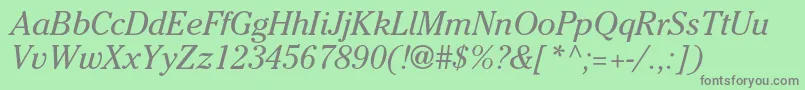 CheltenhamstdBookitalic Font – Gray Fonts on Green Background