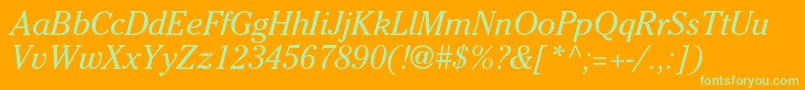 CheltenhamstdBookitalic Font – Green Fonts on Orange Background