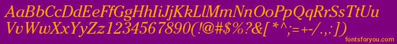 CheltenhamstdBookitalic Font – Orange Fonts on Purple Background