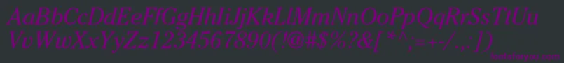 CheltenhamstdBookitalic Font – Purple Fonts on Black Background