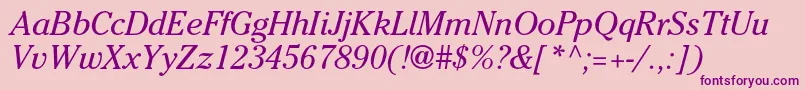 CheltenhamstdBookitalic Font – Purple Fonts on Pink Background